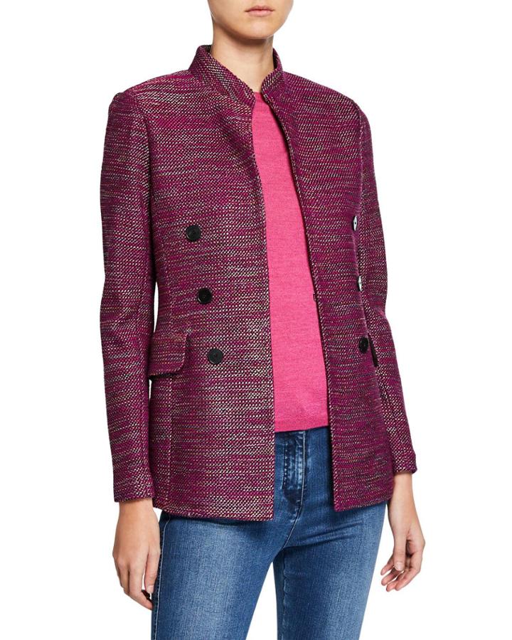 Ombre Ribbon Tweed Knit Jacket