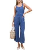 Overall Jumpsuit With Wrap Front/tie Back