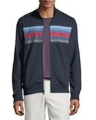 Men's Applied-chest Stripe Zip-front Jacket