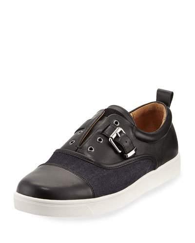 Ossie Mixed Leather Denim