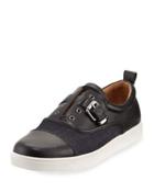 Ossie Mixed Leather Denim