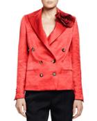 Silk Jacket With Rosette, Poppy Red