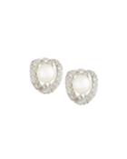 Belpearl 14k Pearl & Diamond Pave Ribbon Stud Earrings, Women's