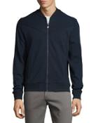 Paneled Knit Bomber Jacket, Dark