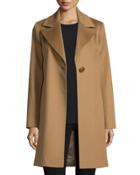 Wool Single-button Coat, Vicuna