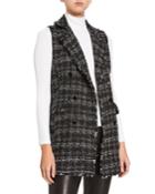Tweed Double Breast Fringe Vest
