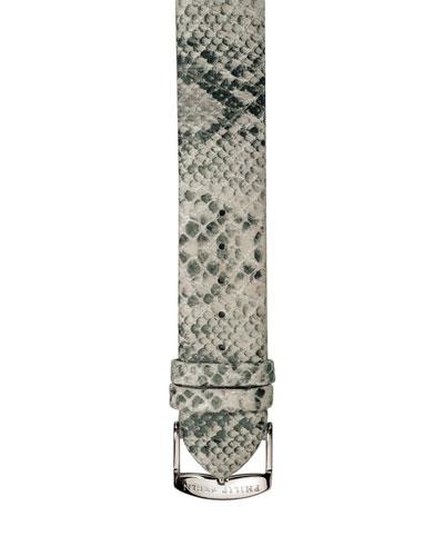 18mm Python-print Leather Watch