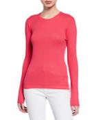 Cashmere Ribbed Crew-neck Long