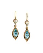 Amphitrite Topaz & Pearl Drop Earrings