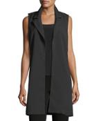 Ilima Gabardine Open-front Vest