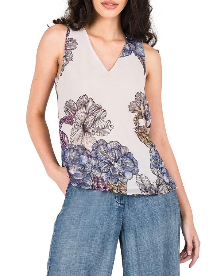 Sasha Floral Sleeveless Tie-back Top