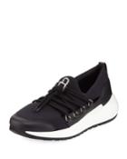 Run1 Neoprene Lace-up Sneakers, Black