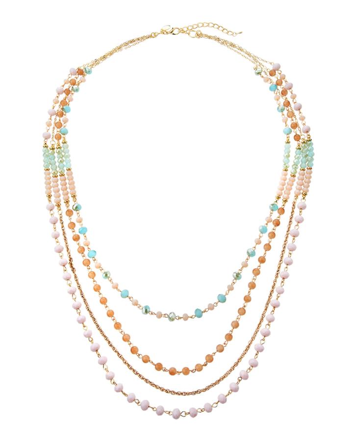 Lavender Four-strand Crystal Necklace