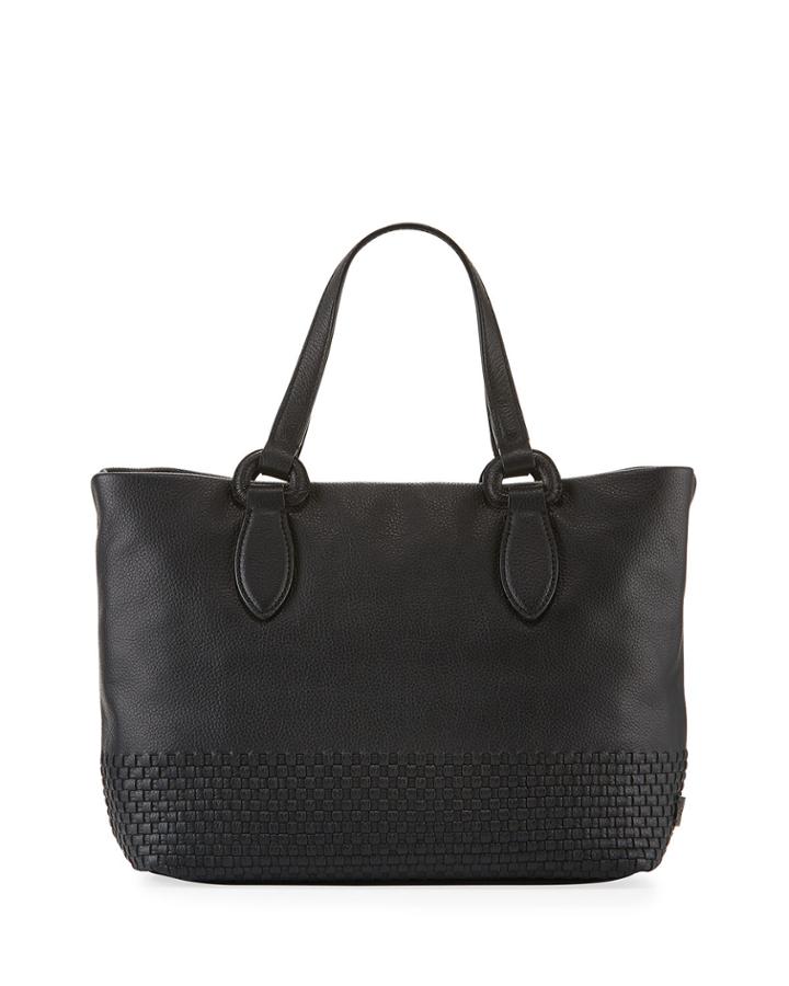 Bethany Small Woven Leather Tote Bag