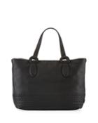 Bethany Small Woven Leather Tote Bag