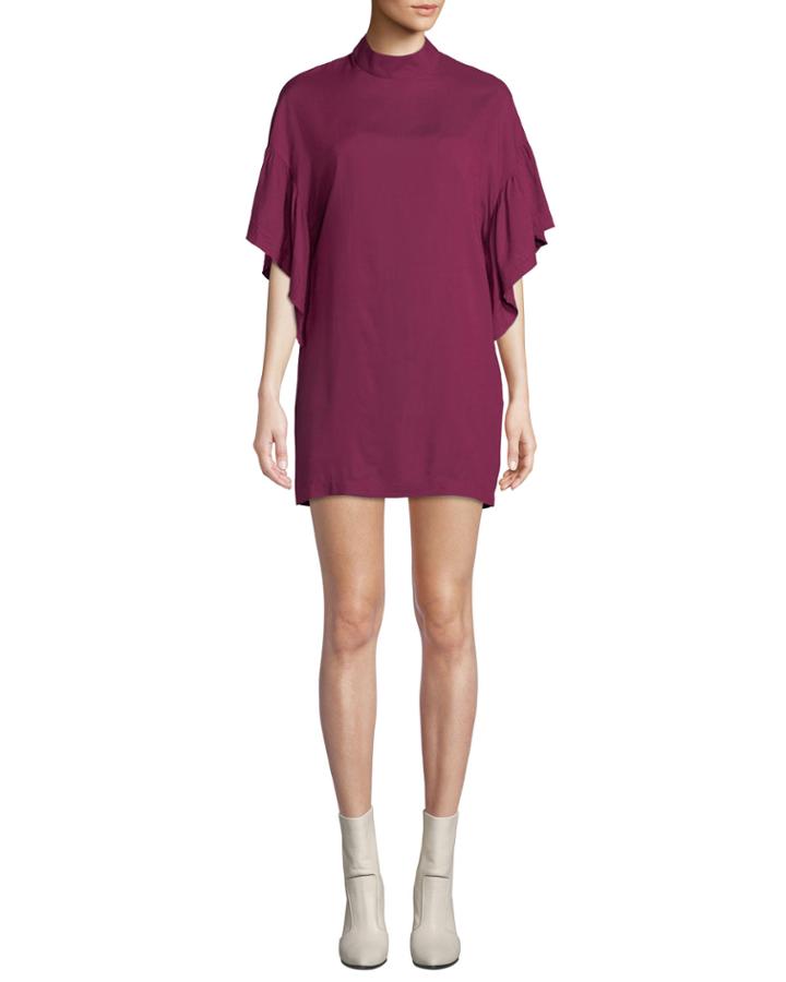 Theifya Cape-sleeve Mock-neck