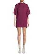 Theifya Cape-sleeve Mock-neck