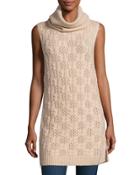 Sleeveless Cashmere Cable-knit Tunic