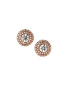 Estate 18k Rose Gold Diamond Earrings