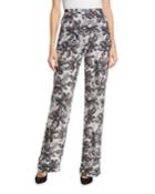 Daisy-print Crushed Georgette Pajama Pants