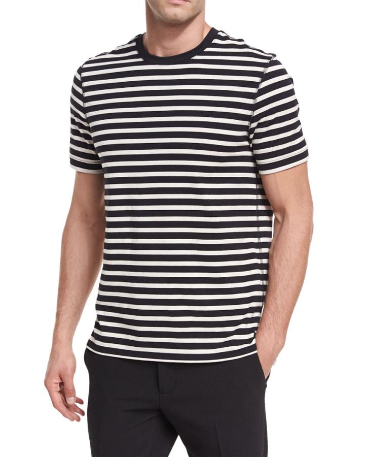 Striped Jersey Crewneck T-shirt