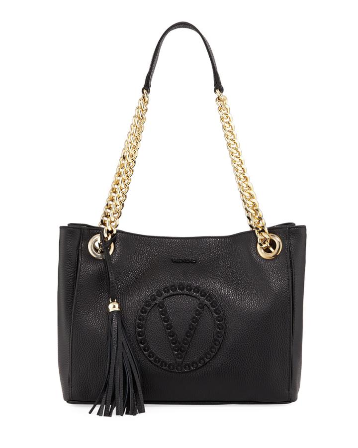 Luisa Rock Dollaro Leather Shoulder Tote Bag