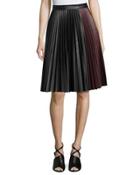 Faux-leather Pleated Midi