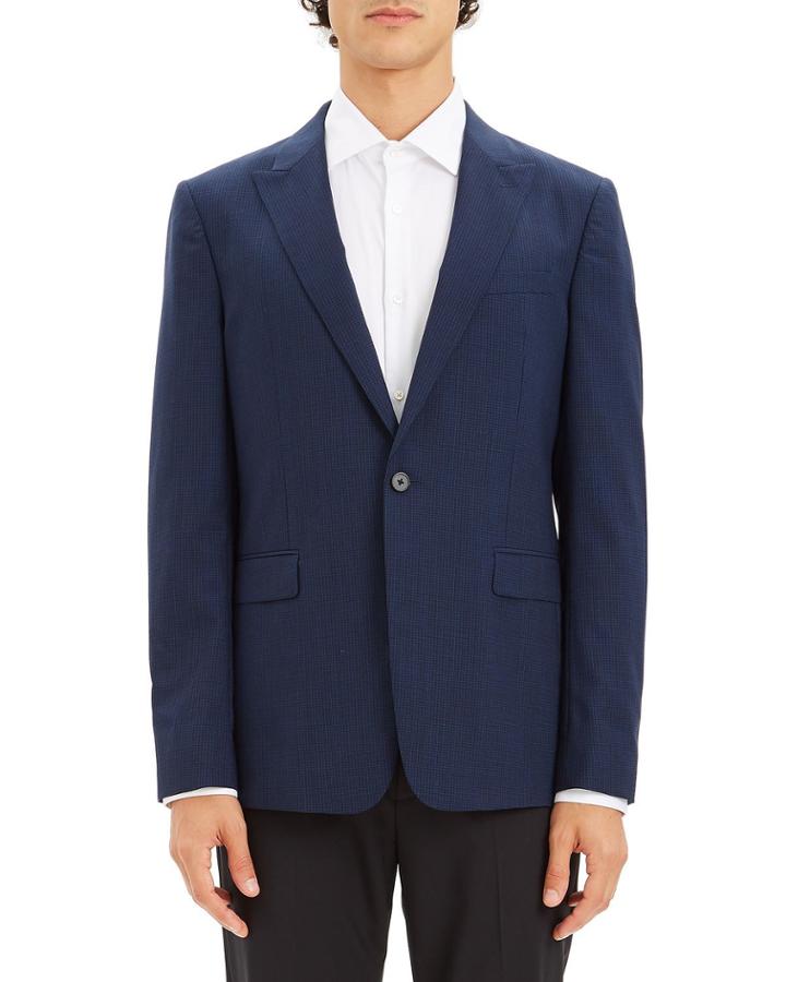 Men's Chambers Broken-check One-button Slim Fit Jacket