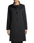 Button-front Wool-blend Coat