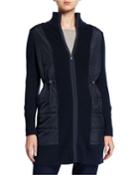 Wool-blend Quilted Cardigan Coat