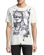 Men's Paint Splattered Cherub-logo T-shirt