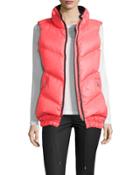 Down Puffer Vest, Neon Red