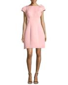 Cap-sleeve Fit & Flare Dress, Peach