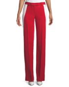 Mid-rise Double-crepe Sable Straight-leg Track Pants