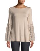 Lace-cuff Bell-sleeve Tee