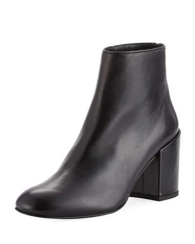 Bacari Leather Ankle Bootie, Black