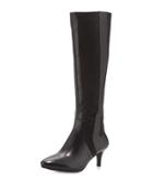 Fiore Leather Knee Boot, Black