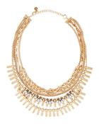 Golden Multi-strand Crystal Chain Necklace