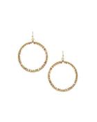 Crystal Circle Earrings, Golden