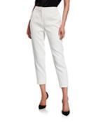 Talaranto Floral Jacquard Pants, White