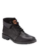 Men's Jef Leather/chevron Fabric Fold-over Boots