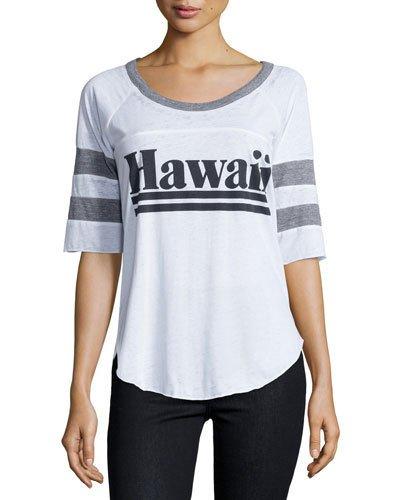 Hawaii-graphic Raglan Top, White