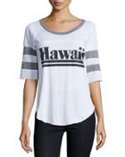 Hawaii-graphic Raglan Top, White