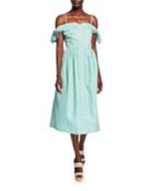 Striped Cold-shoulder Tie-sleeve