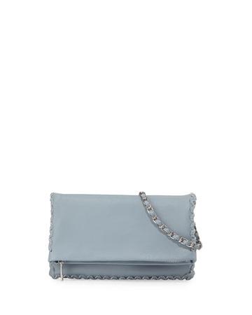 Taylor Leather Fold-over Clutch Bag, French Blue