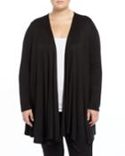 Inverted-pleat Cascading Open-front Cardigan,