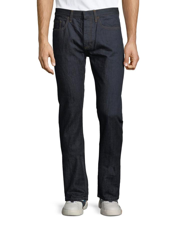 Men's Dark-wash Straight-leg Jeans