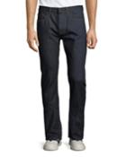 Men's Dark-wash Straight-leg Jeans