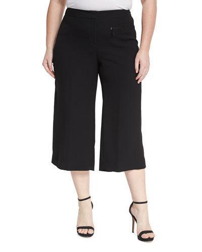 Zip-pocket Crepe Culottes,