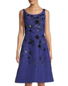 Sequin Embroidered Faille Dress